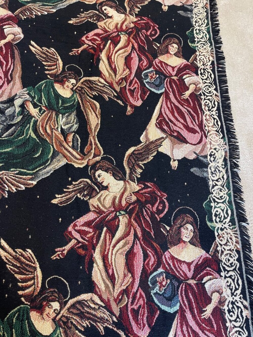 Goodwin Weavers Angelic Season Tapestry Throw Afghan Blanket 100% Cotton 46 x 67 - Picture 15 of 16